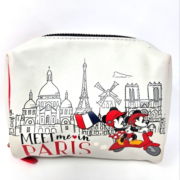 DISNEY PARKS WDW NAVY BLUE CANVAS TOTE BAG MICKEY MOUSE & PARIS BAG LOT 3 TRAVEL - Picture 7 of 16